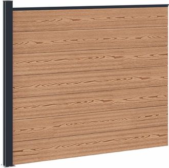 vidaXL Panel De Valla Wpc Y Aluminio Marr&oacute;n Vidaxl