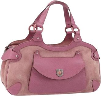 Ferragamo Pre-owned Handbags, female, Pink, Size: ONE SIZE Pre-owned Suede Handbag