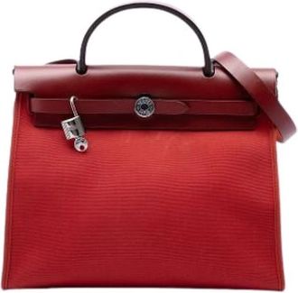 Herm&egrave;s Pre-owned Herbag Zip 31 - Dames - Vintage Handtas - Rood - ONE Size - Leer - Vintage