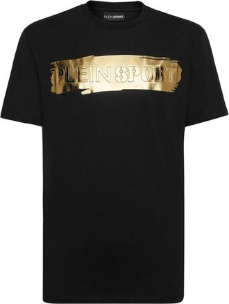 Plein Sport brushstroke-print cotton T-shirt - men - Cotton - S - Black