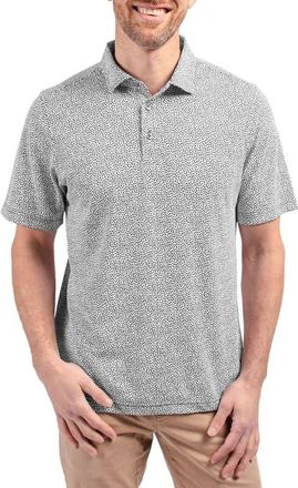 Cutter & Buck Virtue Piqu&eacute; Botanical Print Polo in Black at Nordstrom, Size Xxx-Large