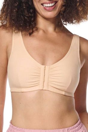 Amoena Fleur Wire-Free Front Closure Bra in Sand at Nordstrom, Size X-Small A
