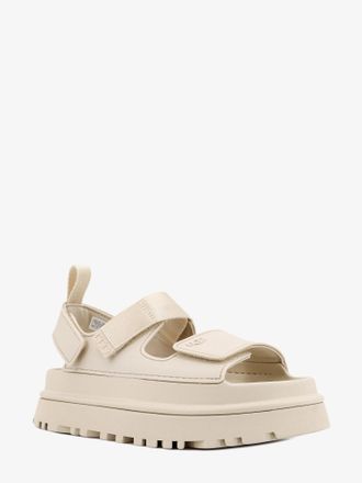 UGG Womens Rubber Sandals With Embossed Logo, Beige