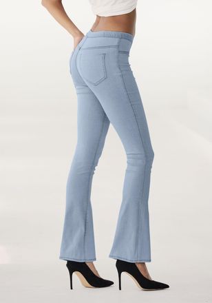 Buffalo Jeggings BUFFALO, Damen, Gr. 34, N-Gr, blau (hellblau, jeans), Strick, Obermaterial: 69% Baumwolle, 21% Polyester, 8% Viskose, 2% Elasthan, unifarben,