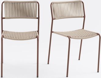 La Redoute Interieurs Set van 2 tuinstoelen, staal en touw, NAMY