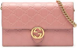Gucci 2016-2025 Guccissima Icon Wallet On Chain crossbody bag - Rosa