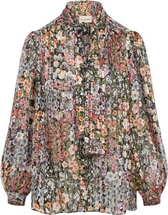 Valentino Shirts, female, Multicolor, Size: XS Printed Silk Shirt