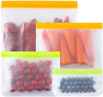 OEM Bolsas Reutilizables Almacenar Alimentos (24 4 Tama&ntilde;os Silicona Peva Prueba Fugas Congelar, 24 Unidades