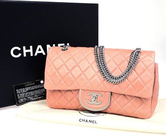 Chanel Timeless - Classic Double Flap Bag Quilted Lambskin Pink Leather Bag (Pre-Owned)