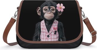 Generic Cute Monkey Crossbody Bag Womens Handbag PU Message Bags Shoulder Purse with Adjustable Strap