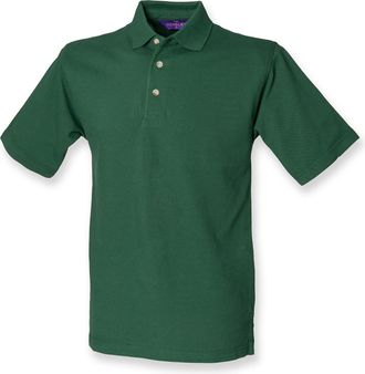 Henbury classic polo shirt in bottle green L