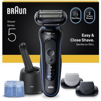 Braun Rasoi elettrico BRAUN Series 5 - Nero e blu - Autonomia 50 minuti - Carica rapida 5 minuti