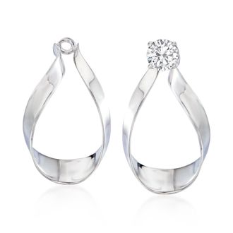 Ross-Simons Sterling Silver Ribbon Drop Earring Jackets
