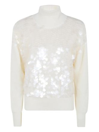 Fabiana Filippi sequin turtleneck sweater - Beige