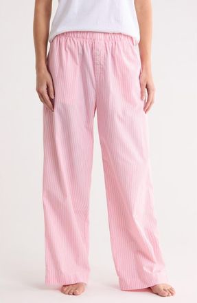 Nordstrom Rack Cotton Poplin Pants in Pink Quill Essential Stripe at Nordstrom Rack, Size X-Small
