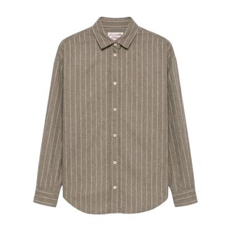 Saint Barth Camisa de franela con inscripci&oacute;n de pedrer&iacute;a en la espalda - Blouses & Shirts - Mujer - Beige - M