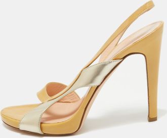 Gianvito Rossi Brown/silver Patent Slingback Sandals