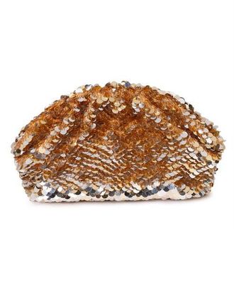 Raf&eacute; New York Aya Sequined Frame Clutch in Gold/silver at Nordstrom, Size Small