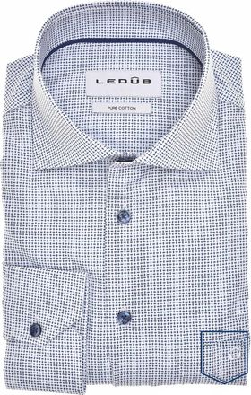 Led&ucirc;b Ledub overhemd blauw geprint katoen