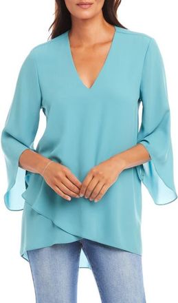 Karen Kane Crossover Hem Asymmetric Top in Aqua at Nordstrom, Size X-Large P