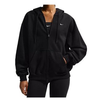 Nike (WMNS) Nike Studio Fleece Medium Weight Oversized Hoodie Total Black Sail IM8084-001