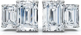 Pompeii3 1 1/2Ct Emerald Cut Toi et Moi Diamond Earrings 14k Gold Lab Grown