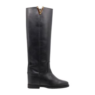 Via Roma 15 Schoenen, Dames, Zwart, 38 1/2 EU, Leer, 2568 High Boot