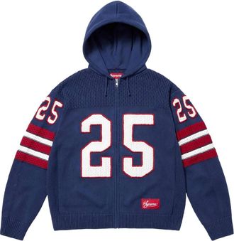 SUPREME Felpa con zip e cappuccio Sport SS 25 - Navy - Blu