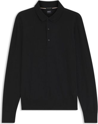 BOSS Regular-fit knit polo in Merino wool