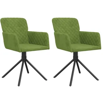 vidaXL Sillas De Comedor Giratorias 2 Unidades Terciopelo Verde Claro Vidaxl