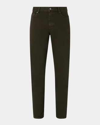 Ermenegildo Zegna Men & apos;s Marble-Effect Denim Five-Pocket Pants