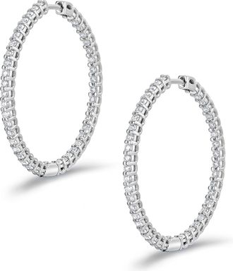 The Diamond Store 1.00ct Lab Diamond Hoop Earrings in 9K White Gold G/VS