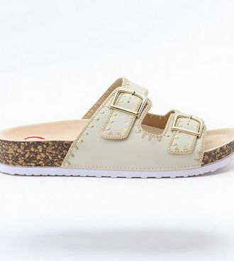 Heavenly Feet Womens Heavenly Feet SANDY Womens Mules Sandals Beige - Cream - Size: 6.5