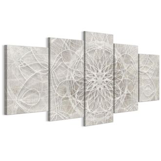 OEM Cuadro Sobre Lienzo Italiano De 100 X 50 Cm, Pent&aacute;ptico, Estilo Boho, Fondos Y Estampados. Cuadro Sobre Lienzo Italiano De 150 X 75 Cm, Pent&aacute;ptico, Es