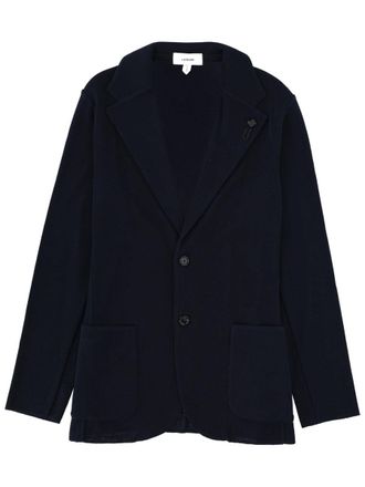 Lardini Black Cotton Single-Breasted Blazer
