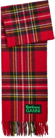 Barbour Tartan Sjaal - Dames - Wintersjaals - Rood - ONE Size - Wol - Accessoires