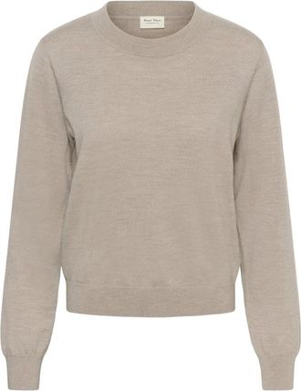 Part Two Rondgebreide trui - Dames - Ronde hals truien - Beige - L - Leer - Truien & Vesten