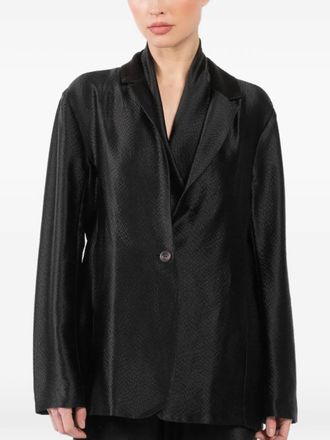 Peter Cohen silk single-breasted blazer - Black
