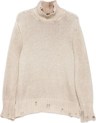 Avant Toi Distressed Roll-neck Sweater