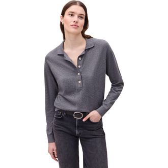 Richer Poorer Inc. Washable Cotton Silk Henley in Charcoal Heather Grey at Nordstrom, Size X-Small