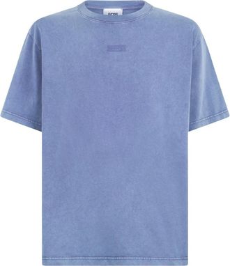 GCDS Stone-washed T-shirt - Heren - T-shirts - Paars - XS - Katoen - Tops