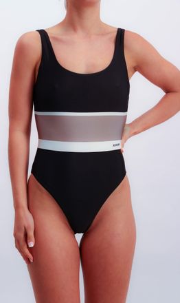 Joop Badeanzug JOOP Colourblock, Damen, Gr. 34, N-Gr, schwarz, Microfaser, Obermaterial: 82% Polyamid, 18% Elasthan, unifarben, Badeanz&uuml;ge Badeanzug, Colou
