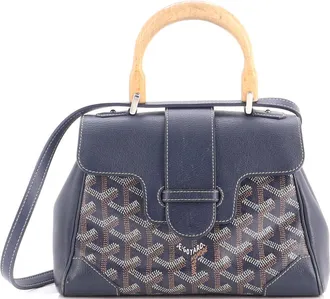 Goyard Saigon Top Handle Bag Coated Canvas with Leather Mini