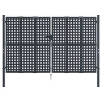 Berkfield Home Durable Garden Gate Anthracite 300x225 cm Steel in Dark Grey