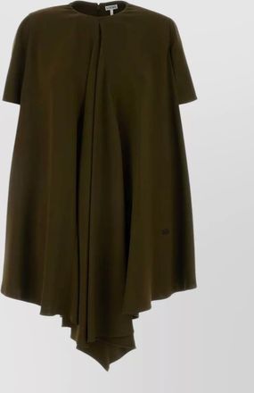 Loewe stretch cady mini dress short sleeves asymmetric hem