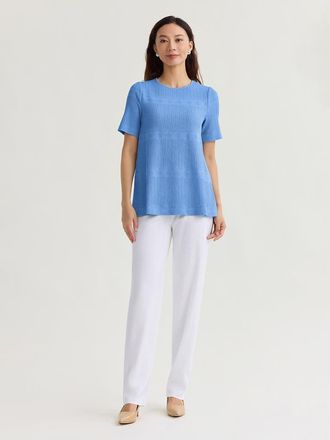 Misook Diamond Ribbed Texture Soft Knit Tunic in Tranquil Blue at Nordstrom, Size Xx-Large