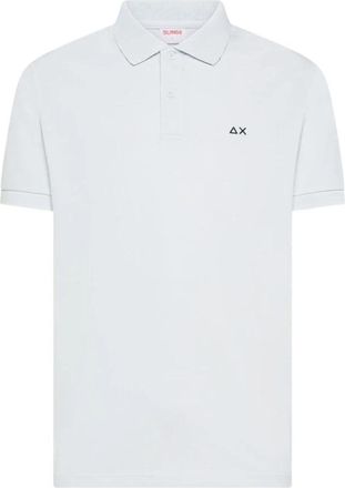 Sun 68 Polo Print Under Collar S/S - Heren - Polos - Wit - M - Katoen - Tops