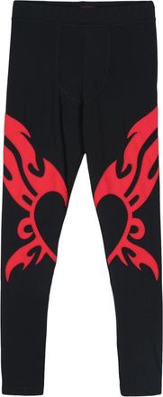 Kusikohc heart-print leggings - unisex - Spandex/Elastane/Polyester - L - Black