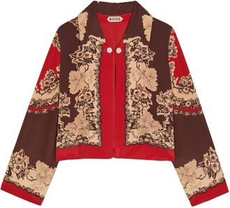 Bode Storybook Printed Silk Jacket - Red - S (UK8-10 / S)