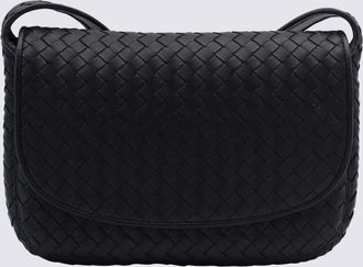 Bottega Veneta Black Leather Messenger Bag